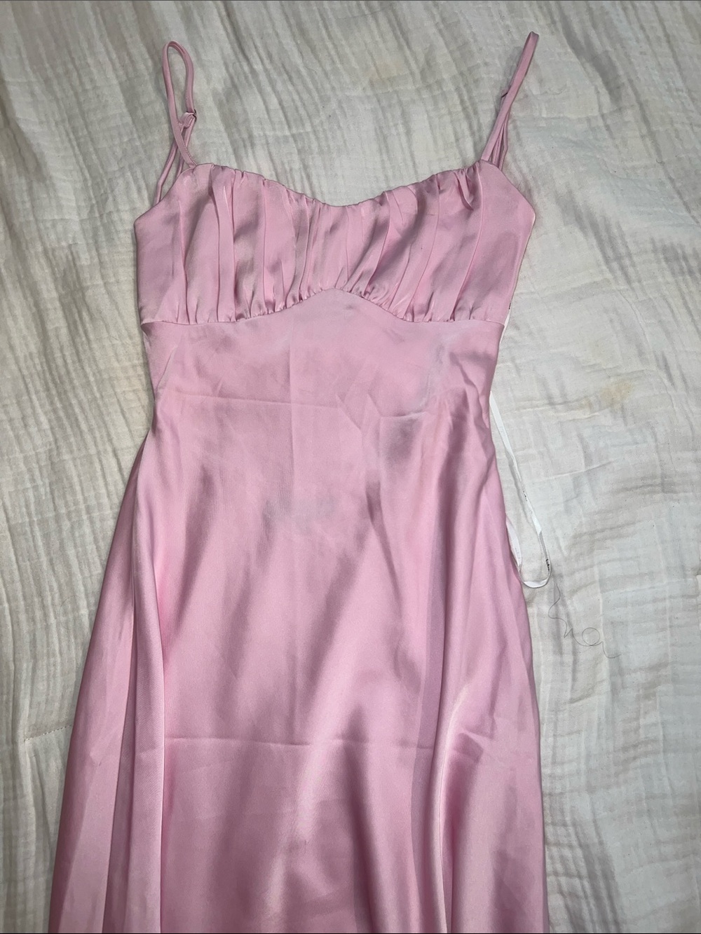 Lulus Light Pink Satin Maxi backless Dress